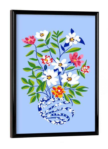 Poster mit schwarzem Rahmen "Der Floopy Planter" artboxONE - Floral