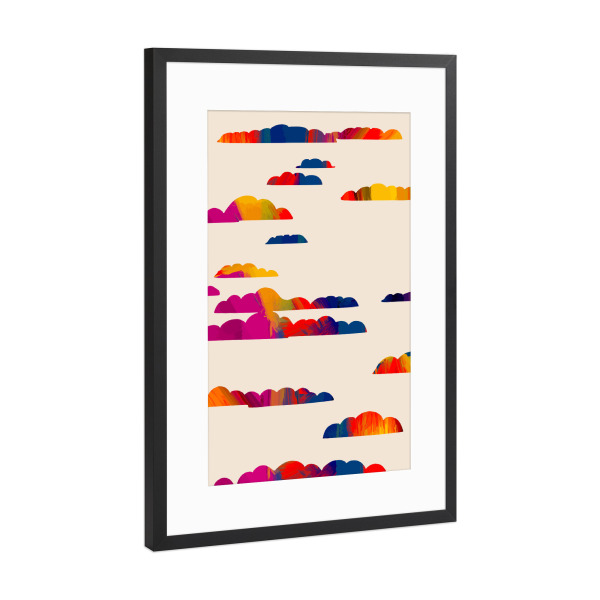 Poster mit Rahmen Schwarz (Metallic) "Totemwolken" artboxONE - Abstrakt