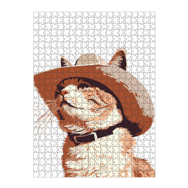 Puzzle Ravensburger "Cat cowboy" artboxONE - Tiere,Lustig - Cat,Funny,Howdy,Meow,Meowdy,Country,Cowboy,Yeehaw,Cats - Bild cat