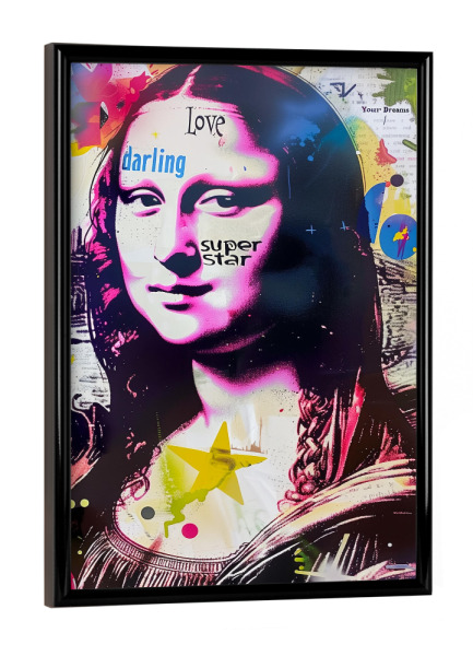 Poster mit schwarzem Rahmen "Mona Lisa Street-Art" artboxONE - Abstrakt,Menschen,Fashion
