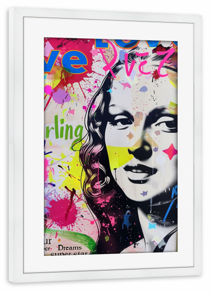 Poster mit Rahmen weiß "Mona Lisa pop-art" artboxONE - Abstrakt,Menschen,Fashion