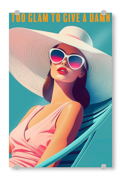 Acrylglasbild "1950 Hollywood Pool Glam" artboxONE - Typografie,Menschen,Reise / Strand und Meer,Lustig