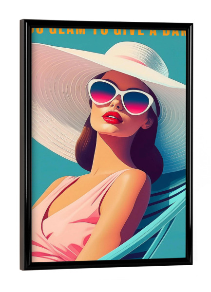 Poster mit schwarzem Rahmen "1950 Hollywood Pool Glam" artboxONE - Typografie,Menschen,Reise / Strand und Meer,Lustig