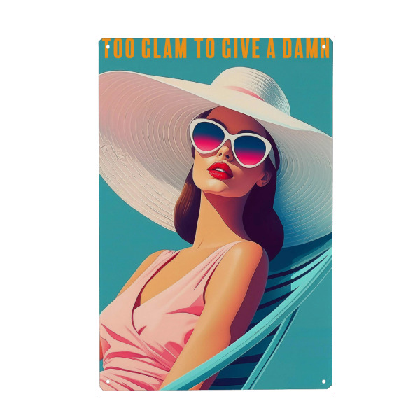 Metall Poster "1950 Hollywood Pool Glam" artboxONE - Typografie,Menschen,Reise / Strand und Meer,Lustig