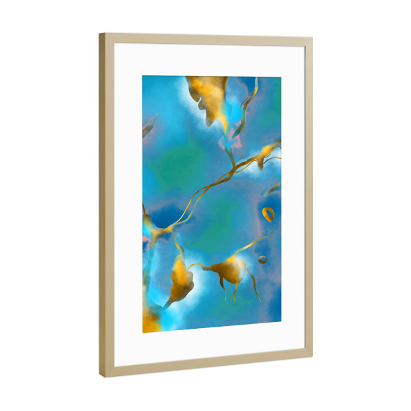Poster mit Rahmen Gold "In meinen Venen" artboxONE - Abstrakt
