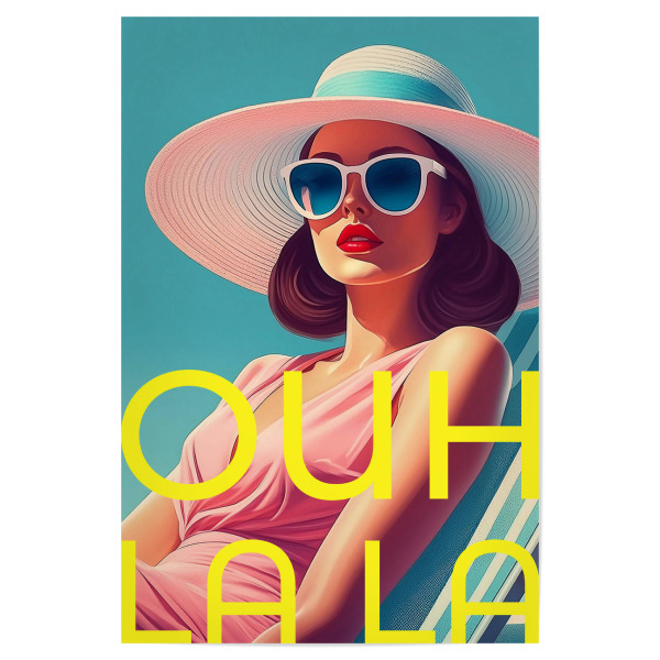 Poster 30x20 cm "OUH LA LA" artboxONE - Typografie,Menschen,Reise / Strand und Meer,Liebe,Lustig