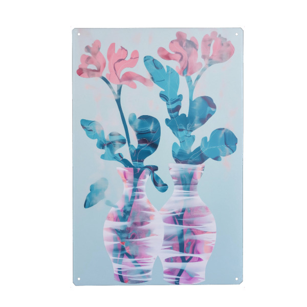 Metall Poster "Zwillings Vasen" artboxONE - Natur,Floral,Abstrakt