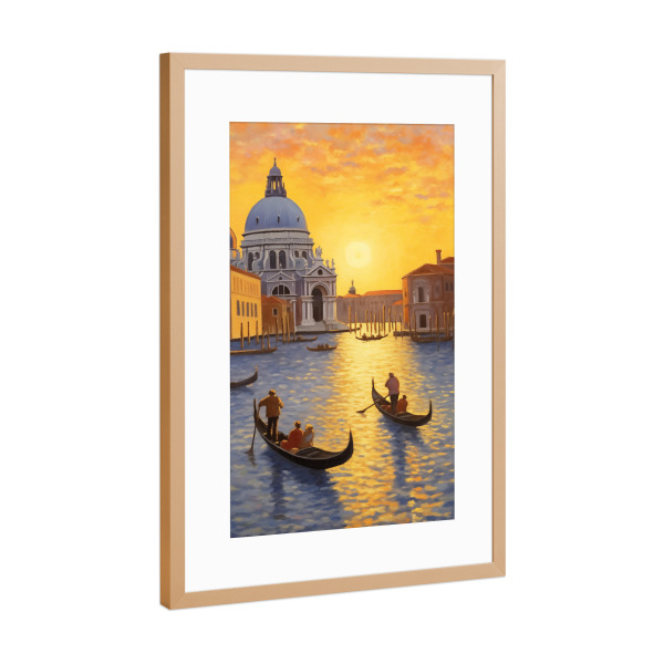 Poster mit Rahmen Kupfer "Die Gondelfahrt" artboxONE - Abstrakt,Reise / Strand und Meer,Städte / Venedig
