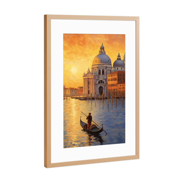 Poster mit Rahmen Kupfer "Venedig im Sonnenuntergang" artboxONE - Abstrakt,Architektur,Reise / Strand und Meer,Städte / Venedig