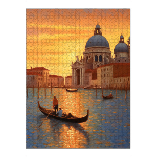 Puzzle Ravensburger "Gondoliere im Sonnenuntergang" artboxONE - Abstrakt,Städte / Venedig,Reise / Länder