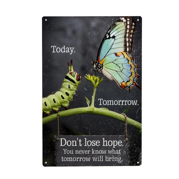 Metall Poster "Don'T Lose Hope" artboxONE - Lehrersprüche,Sport / Motivation