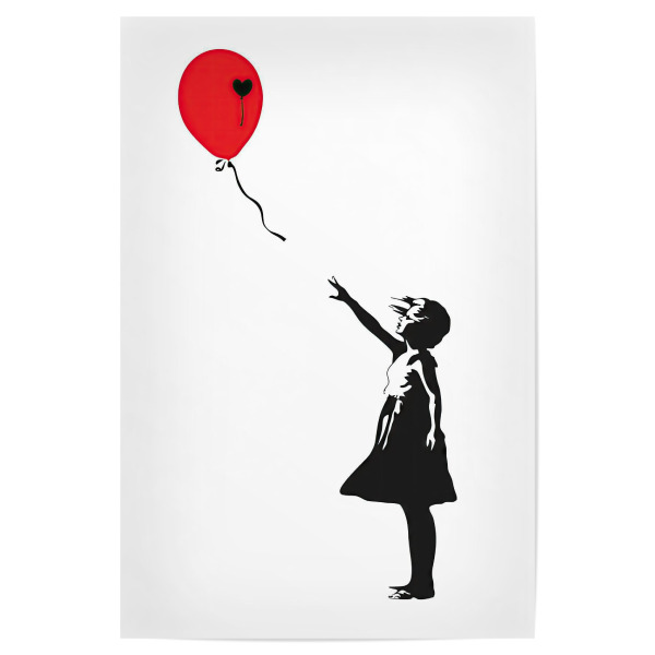 Poster "Mädchen mit dem Luftballon" artboxONE - Menschen,Streetart - Ballon,Mädchen,Grafitti,Modern,Schlicht,Ikonisch