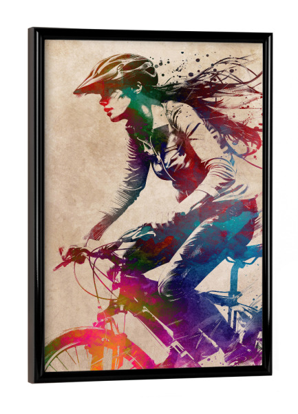 Poster mit schwarzem Rahmen "Citybike Sportart G" artboxONE - Sport,Sport / Sommerspiele - Radfahren,Fahrrad,Sport,Biker,Fahrrad,Grafik