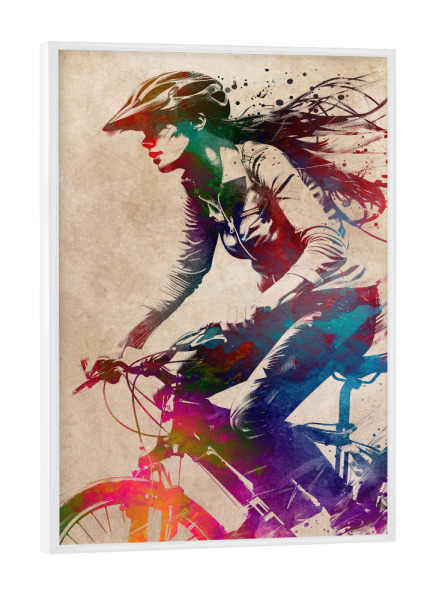 Poster mit weißem Rahmen "Citybike Sportart G" artboxONE - Sport,Sport / Sommerspiele - Radfahren,Fahrrad,Sport,Biker,Fahrrad,Grafik
