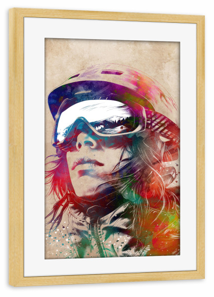 Poster mit Rahmen kiefer "Bergsport Kunst G" artboxONE - Sport - Bergsteiger,Bergsteigen,Klettern,Bergsteiger,Sport,Grafik