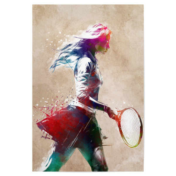 Poster 30x20 cm "Tennissportkunst B" artboxONE - Sport,Sport / Motivation - Tennis,Tennisspieler,Sport,Spiel,Grafik,Spieler
