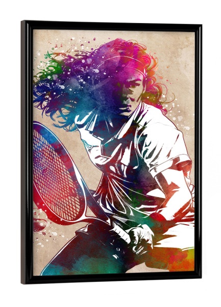 Poster mit schwarzem Rahmen "Tennissportkunst C" artboxONE - Sport,Sport / Motivation - Tennis,Tennisspieler,Spieler,Spiel,Sport