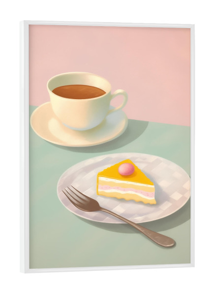 Poster mit weißem Rahmen "Kuchen gesicht" artboxONE - Essen & Trinken