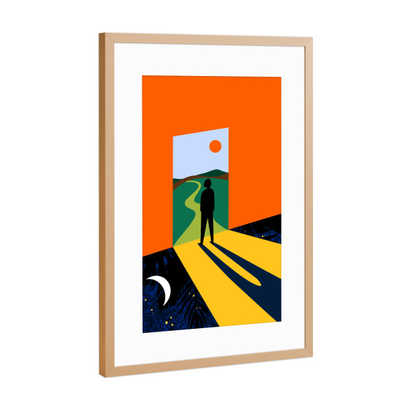 Poster mit Rahmen Kupfer "Der Weg in die Zukunft" artboxONE - Architektur