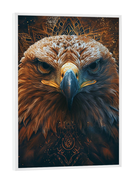 Poster mit weißem Rahmen "Eagle Mandala (matart)" artboxONE - Tiere - Adler,Vogel,Vögel,Tier,Tiere,Wild,Natur,Mandala,Kunst,Modern