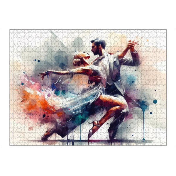 Puzzle Ravensburger "Tanzendes Paar in Aquarell" artboxONE - Musik,Sport / Motivation