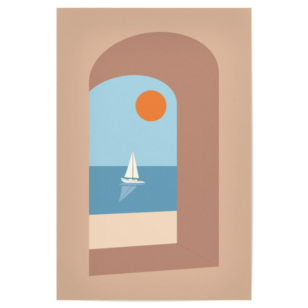 Poster 30x20 cm "Sail Away - Ausblick aufs Meer" artboxONE - Reise,Geometrie,Reise / Strand und Meer