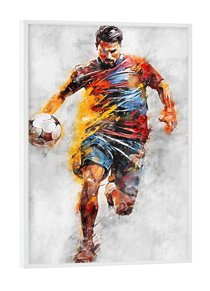 Poster mit weißem Rahmen "Football Color Grey A (matart)" artboxONE - Sport / Fußball