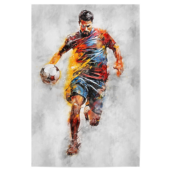 Poster "Football Color Grey A (matart)" artboxONE - Sport / Fußball - Fußball,Fußballspieler,Spieler,Ball,Mannschaft,Sport,Bunt,Aquarell