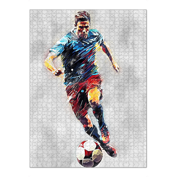 Puzzle Ravensburger "Football Color Grey B (matart)" artboxONE - Sport / Fußball - Fußball,Fußballspieler,Spieler,Ball,Mannschaft,Sport,Bunt,Aquarell