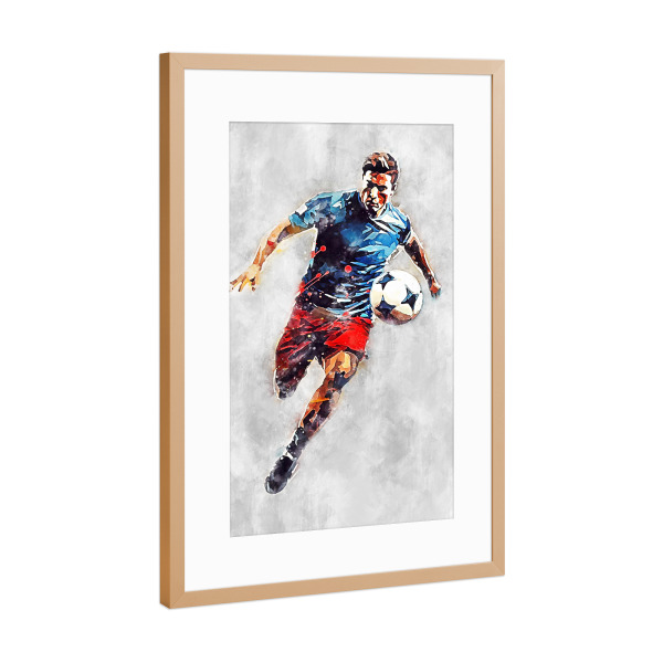Poster mit Rahmen Kupfer "Football Color Grey C (matart)" artboxONE - Sport / Fußball