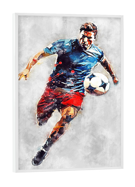 Poster mit weißem Rahmen "Football Color Grey C (matart)" artboxONE - Sport / Fußball