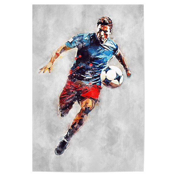 Poster 30x20 cm "Football Color Grey C (matart)" artboxONE - Sport / Fußball - Fußball,Fußballspieler,Spieler,Ball,Mannschaft,Sport,Bunt,Aquarell