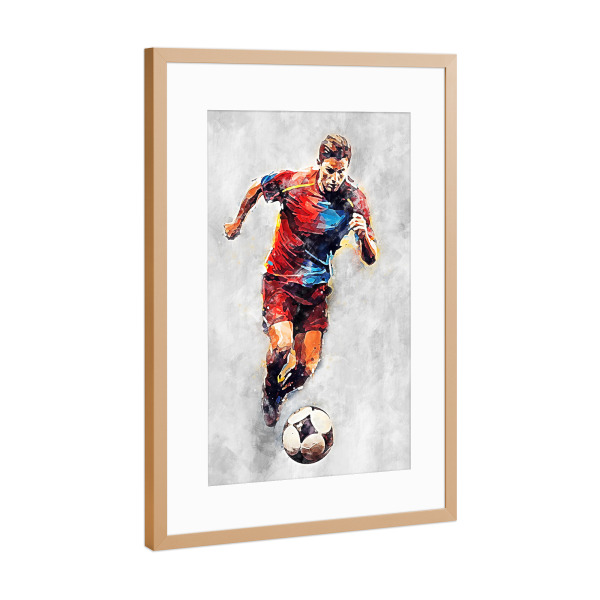 Poster mit Rahmen Kupfer "Football Color Grey D (matart)" artboxONE - Sport / Fußball