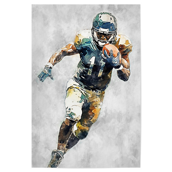 Poster "AF Color Grey A (matart)" artboxONE - Sport - American football,American,Football,Player,Ball,Team,Sport,Colorful,Watercolor