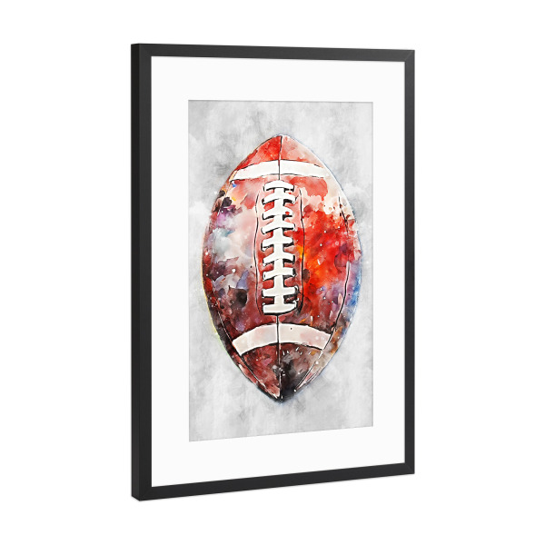 Poster mit Rahmen Schwarz (Metallic) "Ball Collor Grey C (matart)" artboxONE - Sport