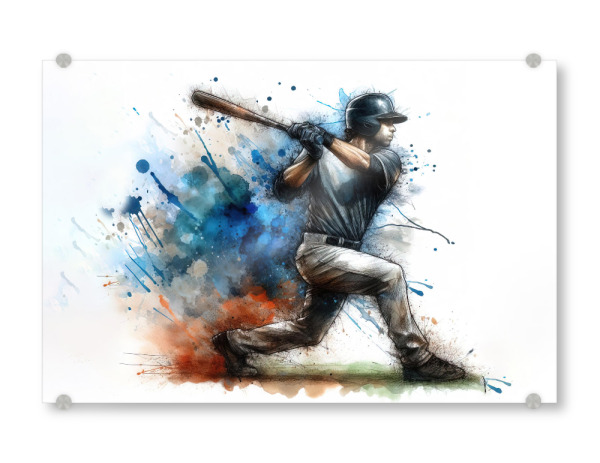 Acrylglasbild "Baseballspieler B" artboxONE - Sport,Sport / Motivation