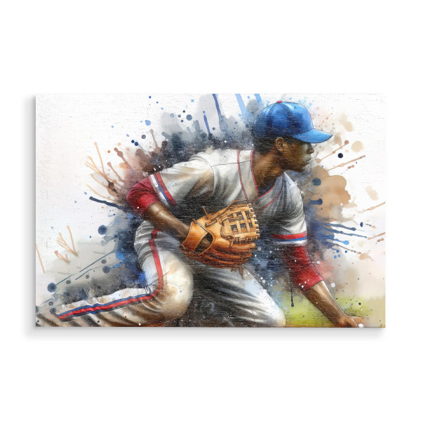 Holzbild "Baseballspieler E" artboxONE - Sport,Sport / Motivation