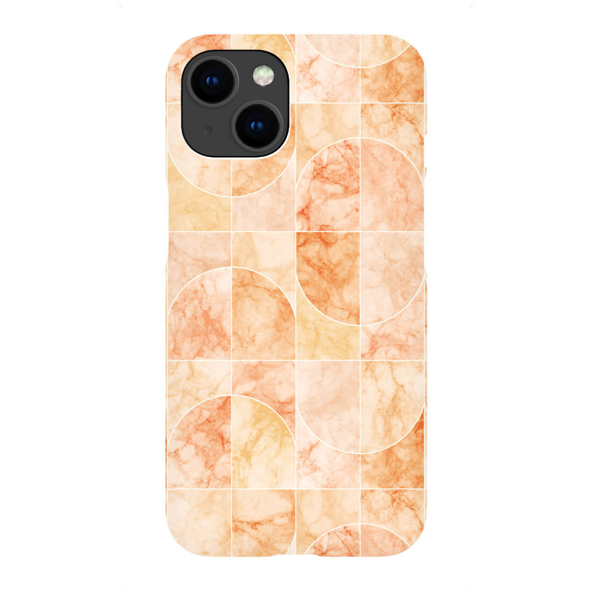 "Marmorierte Geofliesen Orange"für iPhone - Premium-Case Handyhülle artboxONE