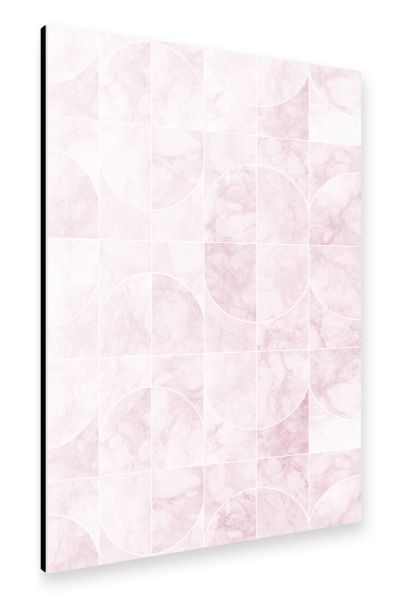 Alu-Dibond "Marmorierte Geo-Fliesen rosa" 30x20 cm artboxONE