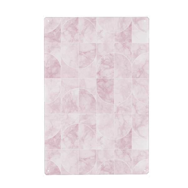 Holzbild "Marmorierte Geo-Fliesen rosa" artboxONE - Geometrie,Marmor