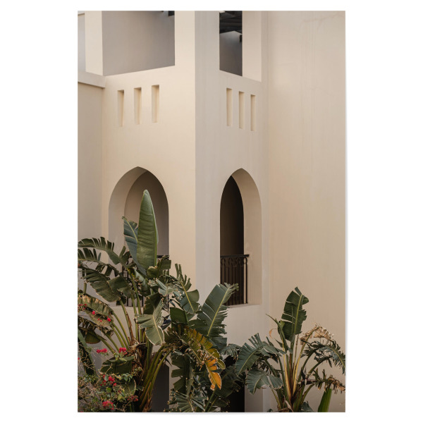 Poster "Architecture and palm trees" artboxONE - Natur,Reise,Floral,Architektur