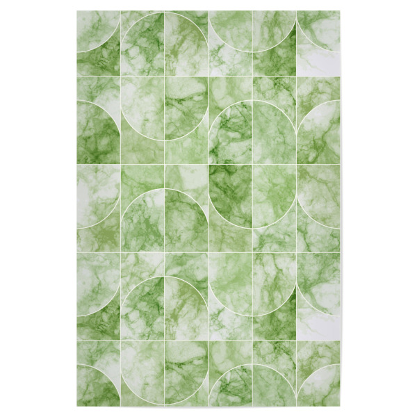 Poster 30x20 cm "Marmorierte Geo-Fliesen grünlich" artboxONE - Geometrie,Marmor