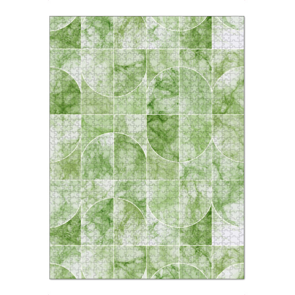 Puzzle Ravensburger "Marmorierte Geo-Fliesen grünlich" artboxONE - Geometrie,Marmor