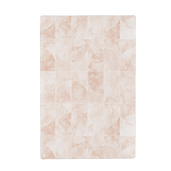 Holzbild "Marbled Geo Tiles Pearlish" artboxONE - Geometrie,Marmor