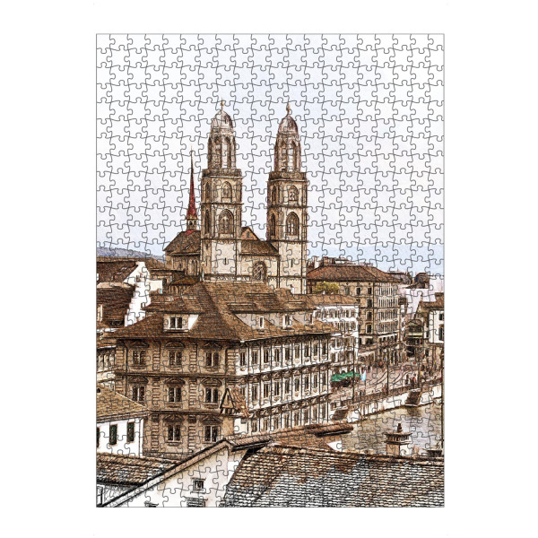 artboxONE Puzzle "Zürich Rathaus und Grossmünster" artboxONE - Architektur,Städte / Zürich