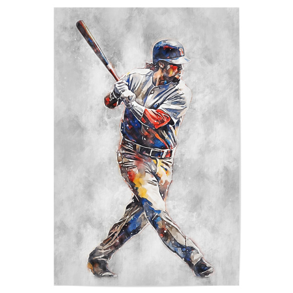 Poster 30x20 cm "Baseball Color Grey B (matart)" artboxONE - Sport - Baseball,Mlb,Major league baseball,Ball,Mannschaft,Sport,Bunt,Aquarell