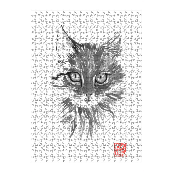 artboxONE Puzzle "Bonnie" artboxONE - Tiere,Schwarzweiß - Cat,Sumie,Japan - Bild cat