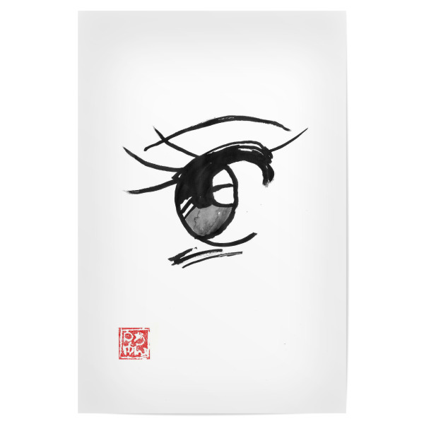 Poster "Manga 80er-Jahre-Auge" artboxONE - Reise / Asien - Sumie,Japan,Manga,Mädchen,80er jahre