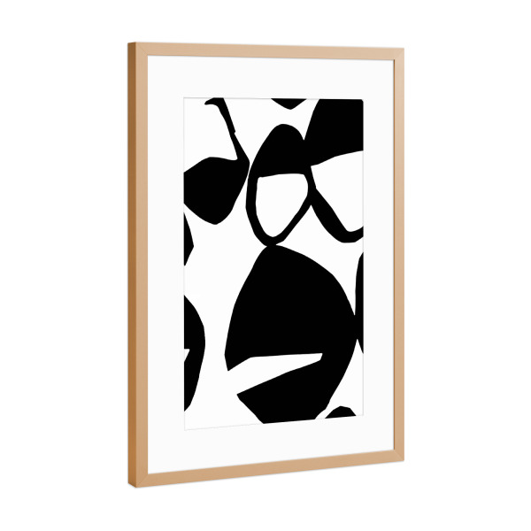 Poster mit Rahmen Kupfer "Baleio" artboxONE - Abstrakt - Abstrakt,Collage,Papier,Acryl,Schwarz und weiß