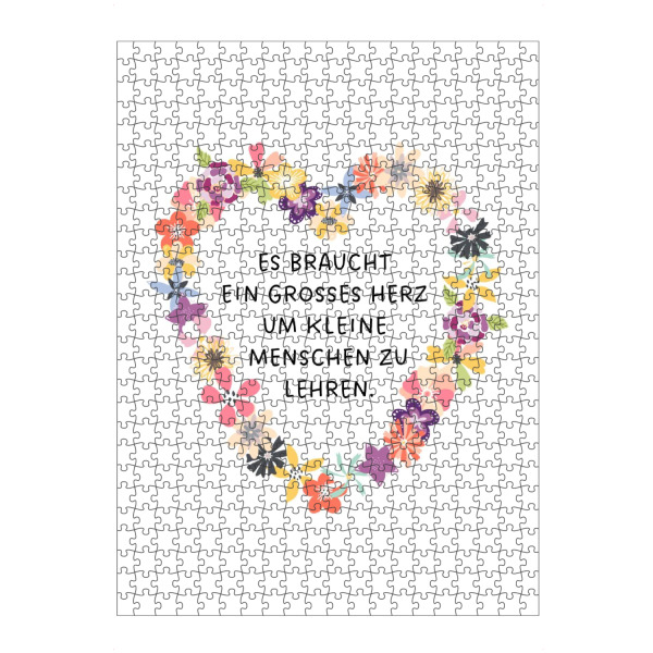 Puzzle Ravensburger "Großes Herz - Lehrerin/Erzieherin" artboxONE - Typografie,Floral,Lehrersprüche